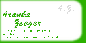 aranka zseger business card